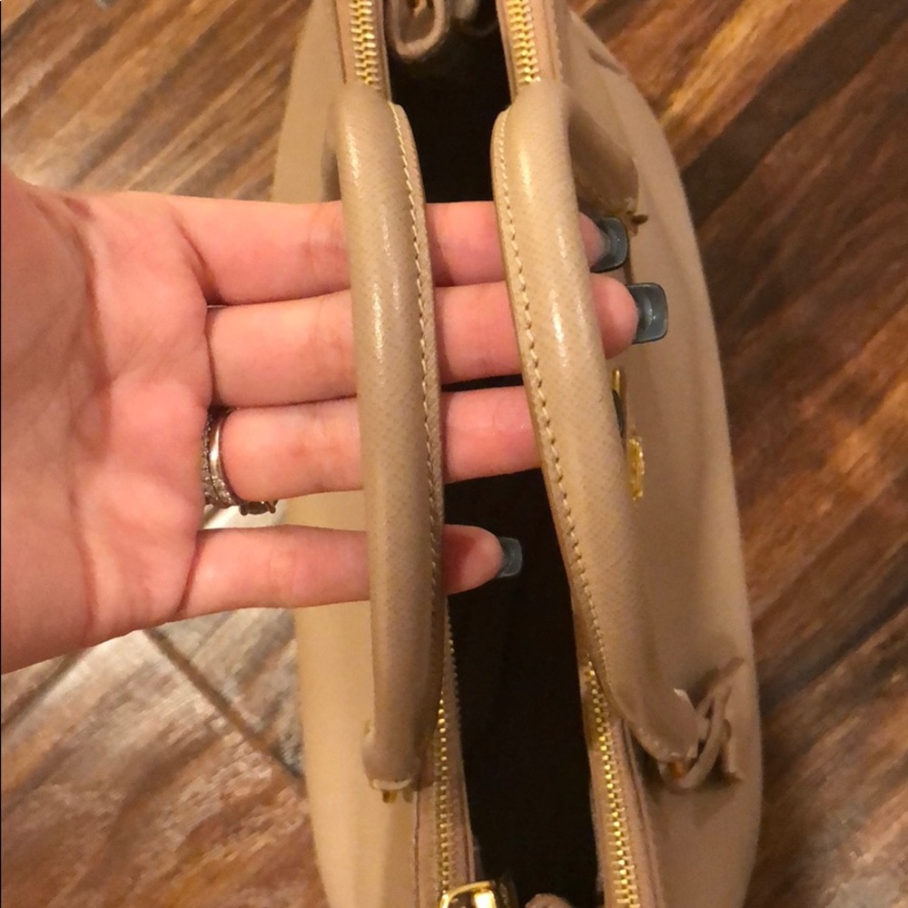 Prada Taupe Leather Satchel with Gold Hardware - Picture 8 of 8